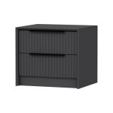 Comodino 2 cassetti antracite 45x45x53h cm - Moke