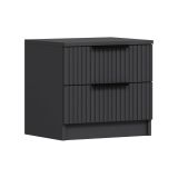 Comodino 2 cassetti antracite 50x40x47h cm - Meranti