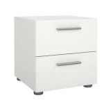 Comodino 2 cassetti bianco 40x40x42h cm - Apolla