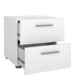 Comodino 2 cassetti bianco 40x40x42h cm - Apolla