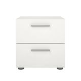 Comodino 2 cassetti bianco 40x40x42h cm - Apolla