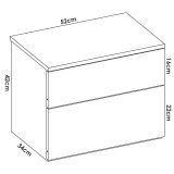 Comodino 2 cassetti bianco 52x34x42h cm - Acri
