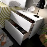 Comodino 2 cassetti bianco 52x34x42h cm - Acri