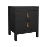 Comodino 2 cassetti nero 43x38x54h cm - Fred