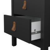 Comodino 2 cassetti nero 43x38x54h cm - Fred