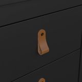 Comodino 2 cassetti nero 43x38x54h cm - Fred