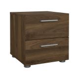Comodino 2 cassetti noce 40x40x42h cm - Apolla