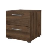 Comodino 2 cassetti noce 40x40x42h cm - Apolla