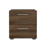 Comodino 2 cassetti noce 40x40x42h cm - Apolla