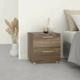 Comodino 2 cassetti rovere 40x40x42h cm - Apolla