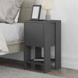 Comodino 2 ripiani antracite 30x30x55h cm - Filippa