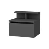 Comodino 2 ripiani antracite 39x31x35h cm - Auring
