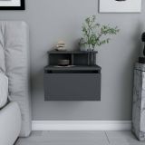 Comodino 2 ripiani antracite 39x31x35h cm - Auring