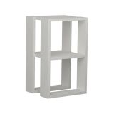 Comodino 2 ripiani bianco 30x30x55h cm - Alfreda