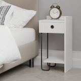Comodino 2 ripiani bianco 32x30x61h cm - Halola