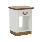 Comodino 2 ripiani bianco e marrone 48x40x62h cm - Fagends