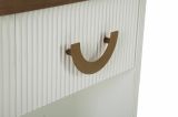 Comodino 2 ripiani bianco e marrone 48x40x62h cm - Fagends