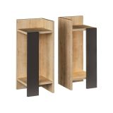 Comodino 2 ripiani quercia e antracite 25x27x60h cm - Lepre