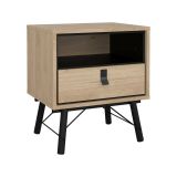 Comodino 2 ripiani rovere 53x40x59h cm - Chito