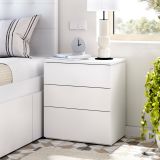 Comodino 3 cassetti bianco 52x34x58h cm - Arnold