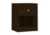 Comodino a un cassetto, colore marrone, cm 37.9 x 48.4 x 30.1