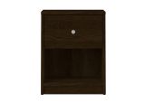 Comodino a un cassetto, colore marrone, cm 37.9 x 48.4 x 30.1