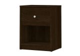 Comodino a un cassetto, colore marrone, cm 37.9 x 48.4 x 30.1