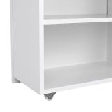Comodino Amandine, Comò basso, Tavolino da notte, Mensola da letto, 145x26 h80 cm, Bianco