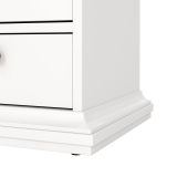 Comodino Arielle, Comò basso, Tavolino da notte, Mensola da letto, 44x40 h59 cm, Bianco