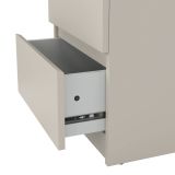 Comodino Beige 2 Cassetti un Ripiano 40x40x50h cm, Apertura Scorrevole - Azar