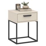 Comodino Beige Cashmere un Cassetto Apertura Scorrevole 40x39x52h cm, Chiusura Scorrevole - Lelimapa
