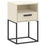 Comodino Beige Cashmere un Cassetto un Ripiano 40x39x65h cm, Apertura Scorrevole - Lehadasa