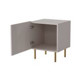 Comodino Beige Cashmere un Ripiano Un'anta 45x40x51h cm, Apertura Battente - Farini