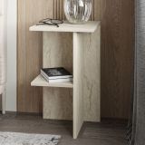 Comodino Beige Marmo un Ripiano Colore Ripiano Beige 36x36x60h cm, Sfumatura Colore Struttura Marmo - Roaschia