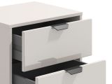 Comodino Beige Nero un Ripiano 2 Cassetti 48x40x52h cm, Apertura Scorrevole - Scarlino