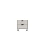 Comodino Beige Nero un Ripiano 2 Cassetti 48x40x52h cm, Apertura Scorrevole - Scarlino