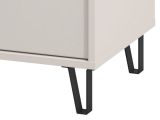 Comodino Beige Nero un Ripiano 2 Cassetti 48x40x52h cm, Apertura Scorrevole - Scarlino