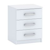 Comodino Bianco 3 Cassetti Apertura Scorrevole 46x43x59h cm, Chiusura Scorrevole - Lebale