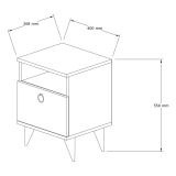 Comodino Bianco Apertura Battente Un'anta 40x40x50h cm, Chiusura Battente - Maenza