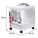 Comodino Bianco Colore Ripiano Bianco 38x34x46h cm, - Vacri