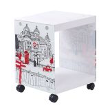 Comodino Bianco Colore Ripiano Bianco 38x34x46h cm, - Vacri