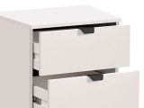 Comodino Bianco Crema Nero un Ripiano 3 Cassetti 45x40x63h cm, Apertura Scorrevole - Talana