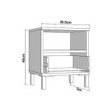 Comodino Bianco Crema un Cassetto 2 Ripiani 39x35x45h cm, Apertura Scorrevole - Ghadam