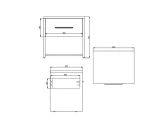 Comodino Bianco Grigio Cemento un Cassetto un Ripiano 42x33x42h cm, Apertura Scorrevole - Secli