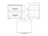 Comodino Bianco Grigio un Ripiano 2 Cassetti 44.5x33.5x43h cm, Apertura Scorrevole - Colliano