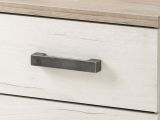 Comodino Bianco Larice Marrone Rovere Scuro 2 Cassetti un Ripiano 44.5x33.5x43h cm, Apertura Scorrevole - Roncello