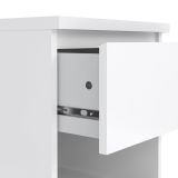 Comodino Bianco Lucido un Cassetto un Ripiano 40x40x50h cm, Apertura Scorrevole - Annette