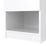 Comodino Bianco Lucido un Cassetto un Ripiano 40x40x50h cm, Apertura Scorrevole - Scolastica