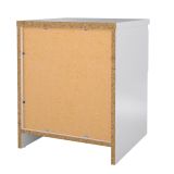Comodino Bianco Lucido un Cassetto un Ripiano 40x40x50h cm, Apertura Scorrevole - Scolastica