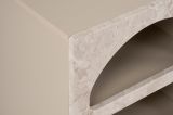 Comodino Bianco Marmo 3 Ripiani Sfumatura Colore Struttura Marmo 50x40x50h cm, Colore Ripiano Bianco - Nara